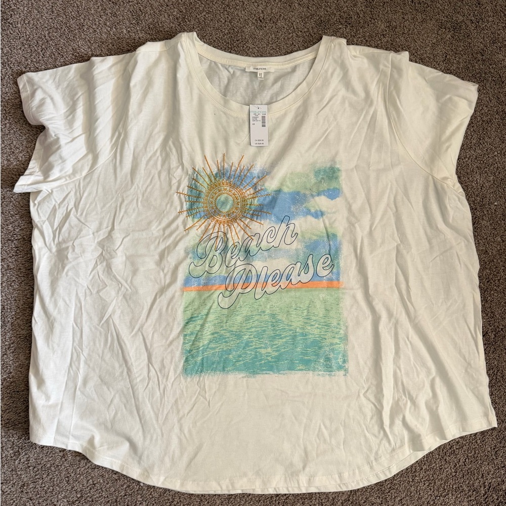 Beach Please Graphic Tee Maurices NWT